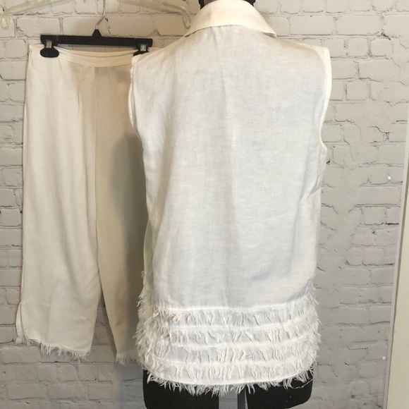 MLLE GABRIELLE WHITE CAPRI OUTFIT SLEEVELESS SZ M - Picture 5 of 9